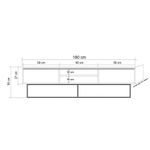 Casa si Gradina - Mobilier - Seturi de mobilier - Seturi living - Set mobilier living Hanah Home, PAL melaminat, 180 x 40 x 50 cm, nuc/negru, 863SPH5488 - Infinity.ro