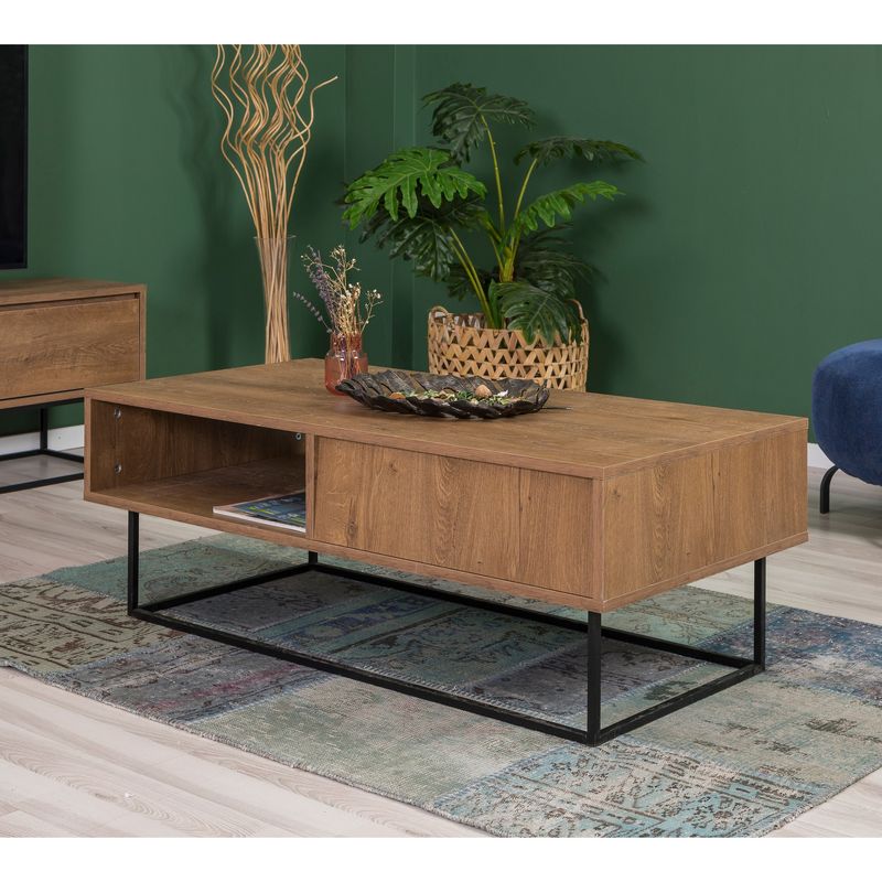 Casa si Gradina - Mobilier - Seturi de mobilier - Seturi living - Set mobilier living Hanah Home, PAL melaminat, 180 x 40 x 50 cm, nuc/negru, 863SPH5488 - Infinity.ro