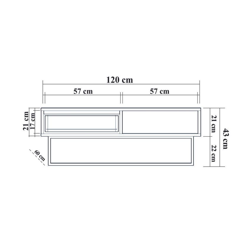 Casa si Gradina - Mobilier - Seturi de mobilier - Seturi living - Set mobilier living Hanah Home, PAL melaminat, 180 x 40 x 50 cm, nuc/negru, 863SPH5488 - Infinity.ro