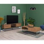Casa si Gradina - Mobilier - Seturi de mobilier - Seturi living - Set mobilier living Hanah Home, PAL melaminat, 180 x 40 x 50 cm, nuc/negru, 863SPH5488 - Infinity.ro
