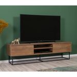 Casa si Gradina - Mobilier - Seturi de mobilier - Seturi living - Set mobilier living Hanah Home, PAL melaminat, 180 x 40 x 50 cm, nuc/negru, 863SPH5492 - Infinity.ro