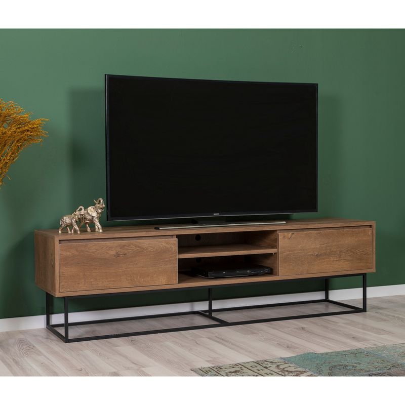 Casa si Gradina - Mobilier - Seturi de mobilier - Seturi living - Set mobilier living Hanah Home, PAL melaminat, 180 x 40 x 50 cm, nuc/negru, 863SPH5492 - Infinity.ro