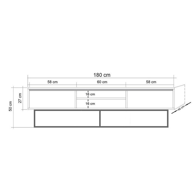 Casa si Gradina - Mobilier - Seturi de mobilier - Seturi living - Set mobilier living Hanah Home, PAL melaminat, 180 x 40 x 50 cm, nuc/negru, 863SPH5492 - Infinity.ro
