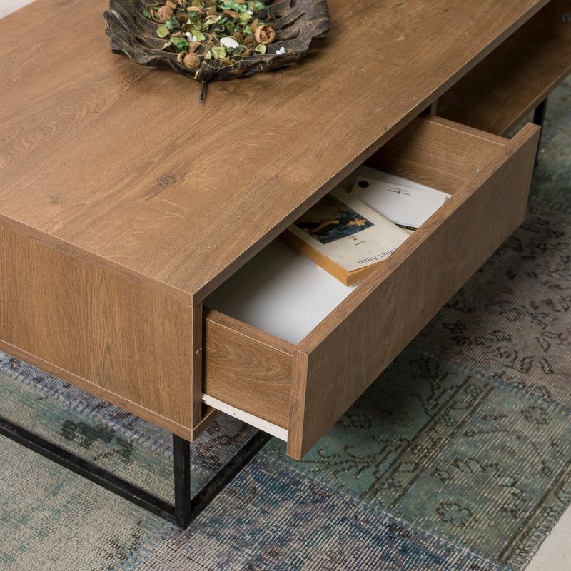 Casa si Gradina - Mobilier - Seturi de mobilier - Seturi living - Set mobilier living Hanah Home, PAL melaminat, 180 x 40 x 50 cm, nuc/negru, 863SPH5488 - Infinity.ro