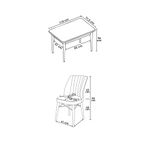 Casa si Gradina - Mobilier - Seturi de mobilier - Seturi living - Set masă dining cu scaune (5 bucăți) Hanah Home, PAL melaminat, 110 x 71 x 76 cm, negru marble/roșu cărămiziu, 240CHR2158 - Infinity.ro
