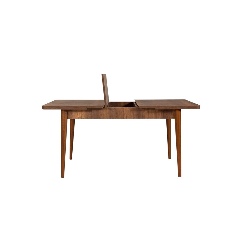 Casa si Gradina - Mobilier - Seturi de mobilier - Seturi living - Set masă extensibilă (5 bucăți), scaune/consolă Hanah Home, PAL melaminat, 130 x 80 x 76 cm, nuc/albastru închis, 869VEL8788 - Infinity.ro