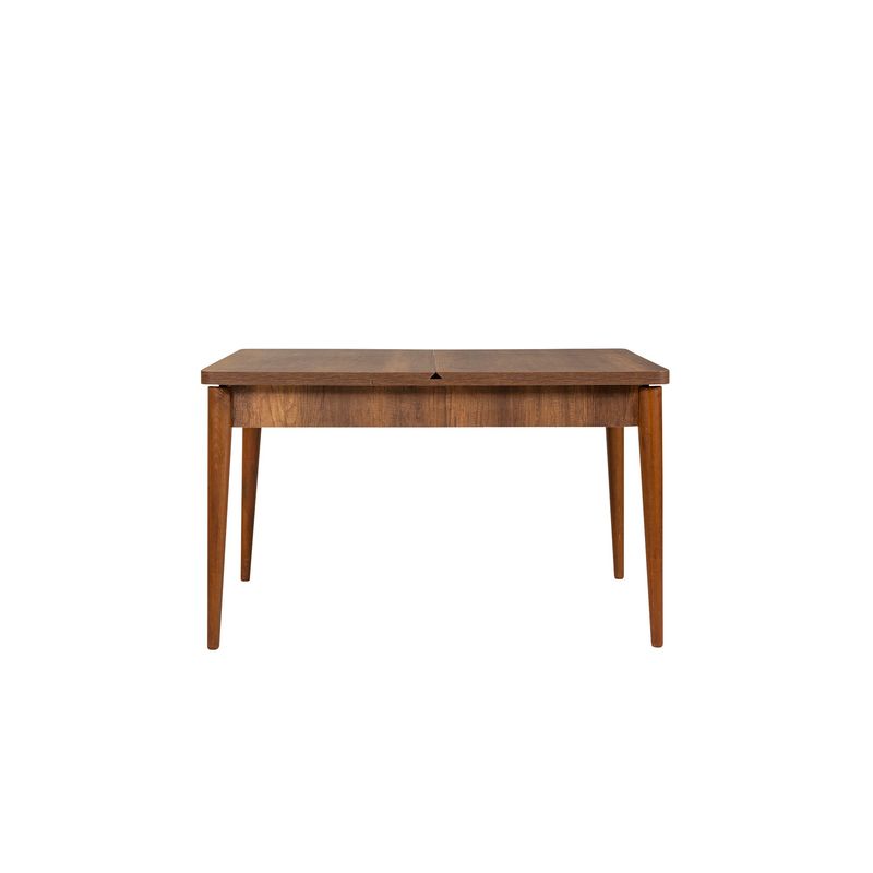 Casa si Gradina - Mobilier - Seturi de mobilier - Seturi living - Set masă extensibilă (5 bucăți), scaune/consolă Hanah Home, PAL melaminat, 130 x 80 x 76 cm, nuc/albastru închis, 869VEL8788 - Infinity.ro