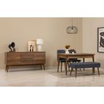 Casa si Gradina - Mobilier - Seturi de mobilier - Seturi living - Set masă extensibilă (5 bucăți), scaune/consolă Hanah Home, PAL melaminat, 130 x 80 x 76 cm, nuc/albastru închis, 869VEL8788 - Infinity.ro