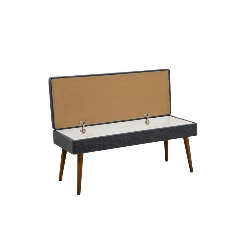 Casa si Gradina - Mobilier - Seturi de mobilier - Seturi living - Set masă extensibilă (5 bucăți), scaune/consolă Hanah Home, PAL melaminat, 130 x 80 x 76 cm, nuc/albastru închis, 869VEL8788 - Infinity.ro