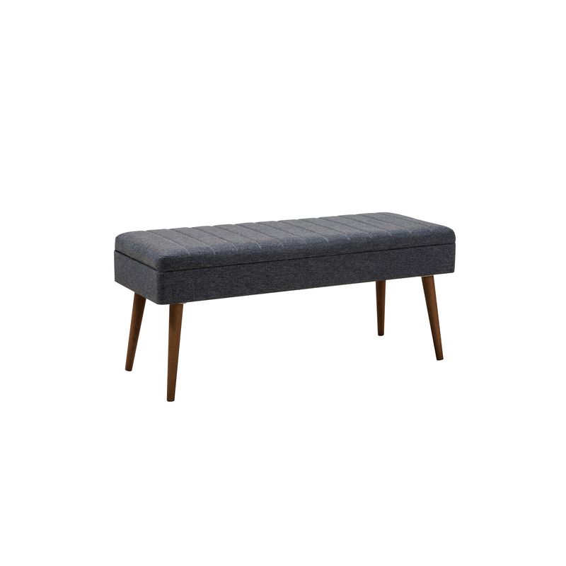 Casa si Gradina - Mobilier - Seturi de mobilier - Seturi living - Set masă extensibilă (5 bucăți), scaune/consolă Hanah Home, PAL melaminat, 130 x 80 x 76 cm, nuc/albastru închis, 869VEL8788 - Infinity.ro