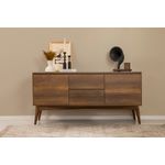Casa si Gradina - Mobilier - Seturi de mobilier - Seturi living - Set masă extensibilă (5 bucăți), scaune/consolă Hanah Home, PAL melaminat, 130 x 80 x 76 cm, nuc/albastru închis, 869VEL8788 - Infinity.ro