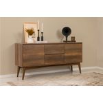 Casa si Gradina - Mobilier - Seturi de mobilier - Seturi living - Set masă extensibilă (5 bucăți), scaune/consolă Hanah Home, PAL melaminat, 130 x 80 x 76 cm, nuc/albastru închis, 869VEL8788 - Infinity.ro