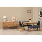 Casa si Gradina - Mobilier - Seturi de mobilier - Seturi living - Set masă extensibilă (6 bucăți), scaune/consolă Hanah Home, PAL melaminat, 130 x 80 x 76 cm, atlantic pine/albastru închis, 869VEL8773 - Infinity.ro