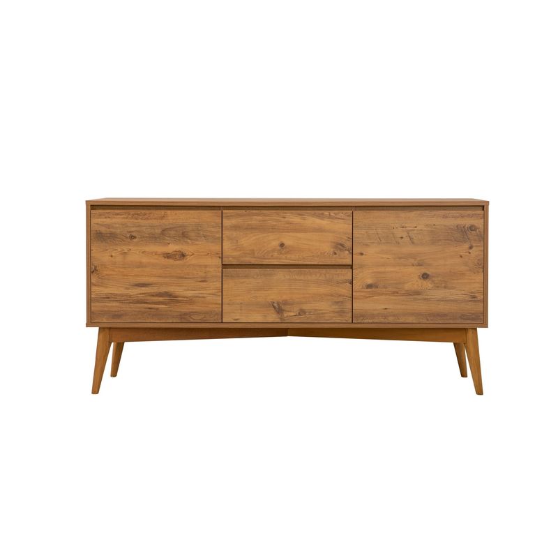 Casa si Gradina - Mobilier - Seturi de mobilier - Seturi living - Set masă extensibilă (6 bucăți), scaune/consolă Hanah Home, PAL melaminat, 130 x 80 x 76 cm, atlantic pine/albastru închis, 869VEL8773 - Infinity.ro