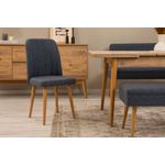 Casa si Gradina - Mobilier - Seturi de mobilier - Seturi living - Set masă extensibilă (6 bucăți), scaune/consolă Hanah Home, PAL melaminat, 130 x 80 x 76 cm, atlantic pine/albastru închis, 869VEL8773 - Infinity.ro