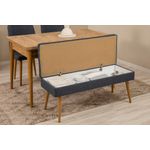 Casa si Gradina - Mobilier - Seturi de mobilier - Seturi living - Set masă extensibilă (6 bucăți), scaune/consolă Hanah Home, PAL melaminat, 130 x 80 x 76 cm, atlantic pine/albastru închis, 869VEL8773 - Infinity.ro