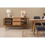 Casa si Gradina - Mobilier - Seturi de mobilier - Seturi living - Set masă extensibilă (6 bucăți), scaune/consolă Hanah Home, PAL melaminat, 130 x 80 x 76 cm, atlantic pine/albastru închis, 869VEL8773 - Infinity.ro