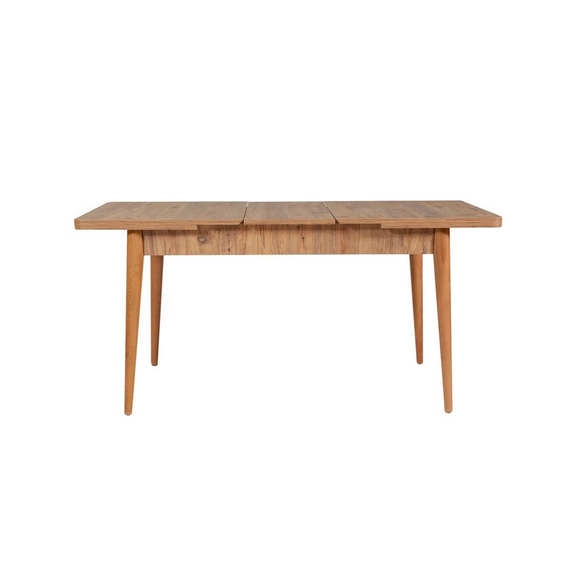 Casa si Gradina - Mobilier - Seturi de mobilier - Seturi living - Set masă extensibilă (6 bucăți), scaune/consolă Hanah Home, PAL melaminat, 130 x 80 x 76 cm, atlantic pine/crem, 869VEL8762 - Infinity.ro