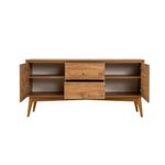 Casa si Gradina - Mobilier - Seturi de mobilier - Seturi living - Set masă extensibilă (6 bucăți), scaune/consolă Hanah Home, PAL melaminat, 130 x 80 x 76 cm, atlantic pine/crem, 869VEL8762 - Infinity.ro