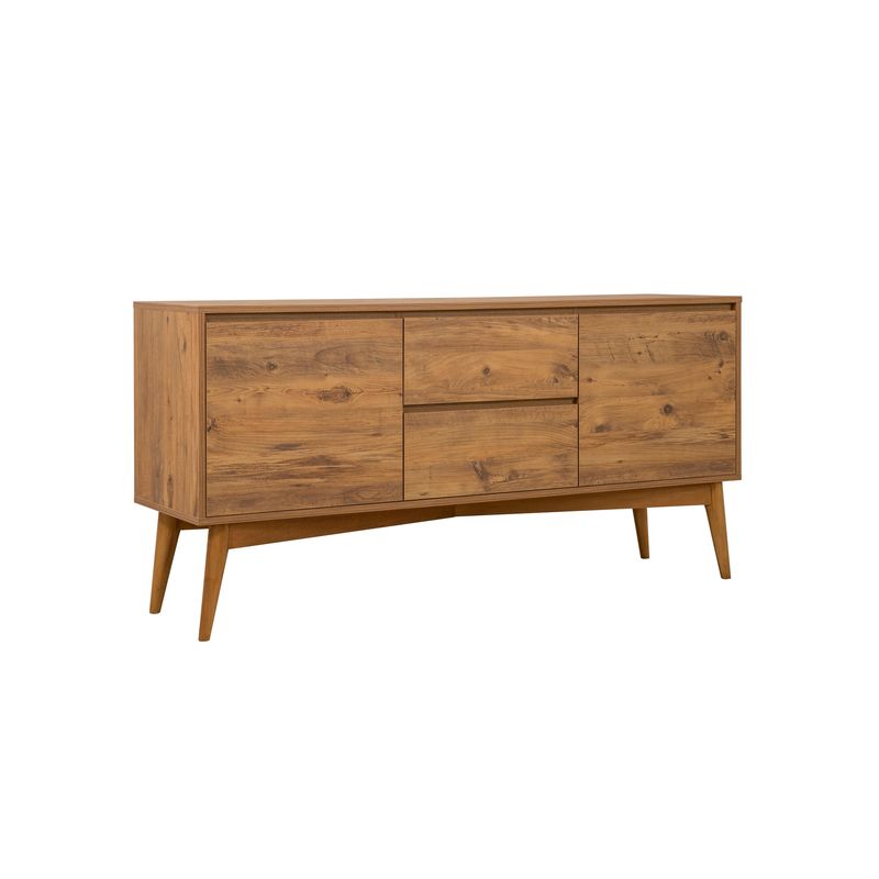 Casa si Gradina - Mobilier - Seturi de mobilier - Seturi living - Set masă extensibilă (6 bucăți), scaune/consolă Hanah Home, PAL melaminat, 130 x 80 x 76 cm, atlantic pine/crem, 869VEL8762 - Infinity.ro