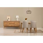 Casa si Gradina - Mobilier - Seturi de mobilier - Seturi living - Set masă extensibilă (6 bucăți), scaune/consolă Hanah Home, PAL melaminat, 130 x 80 x 76 cm, atlantic pine/crem, 869VEL8762 - Infinity.ro