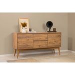 Casa si Gradina - Mobilier - Seturi de mobilier - Seturi living - Set masă extensibilă (6 bucăți), scaune/consolă Hanah Home, PAL melaminat, 130 x 80 x 76 cm, atlantic pine/crem, 869VEL8762 - Infinity.ro