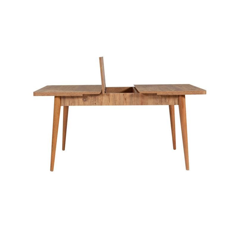 Casa si Gradina - Mobilier - Seturi de mobilier - Seturi living - Set masă extensibilă (6 bucăți), scaune/consolă Hanah Home, PAL melaminat, 130 x 80 x 76 cm, atlantic pine/crem, 869VEL8762 - Infinity.ro
