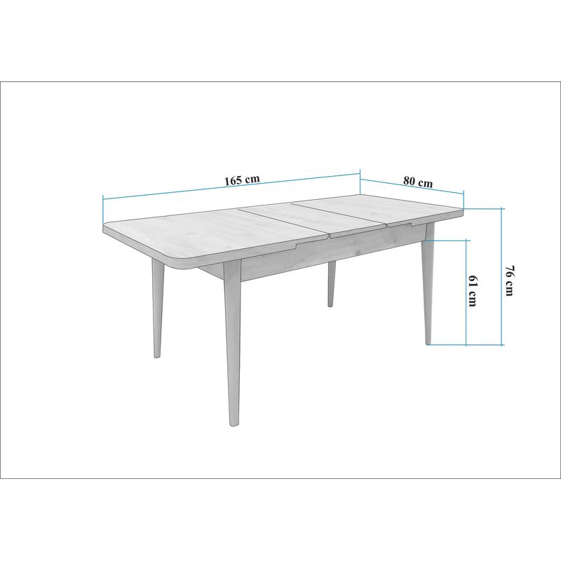 Casa si Gradina - Mobilier - Seturi de mobilier - Seturi living - Set masă extensibilă (6 bucăți), scaune/consolă Hanah Home, PAL melaminat, 130 x 80 x 76 cm, atlantic pine/crem, 869VEL8762 - Infinity.ro