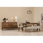 Casa si Gradina - Mobilier - Seturi de mobilier - Seturi living - Set masă extensibilă (6 bucăți), scaune/consolă Hanah Home, PAL melaminat, 130 x 80 x 76 cm, nuc/crem, 869VEL8777 - Infinity.ro