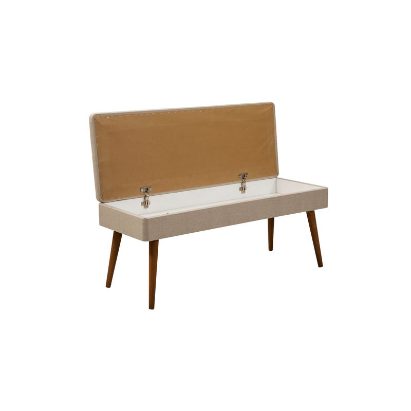 Casa si Gradina - Mobilier - Seturi de mobilier - Seturi living - Set masă extensibilă (6 bucăți), scaune/consolă Hanah Home, PAL melaminat, 130 x 80 x 76 cm, nuc/crem, 869VEL8777 - Infinity.ro