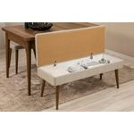 Casa si Gradina - Mobilier - Seturi de mobilier - Seturi living - Set masă extensibilă (6 bucăți), scaune/consolă Hanah Home, PAL melaminat, 130 x 80 x 76 cm, nuc/crem, 869VEL8777 - Infinity.ro