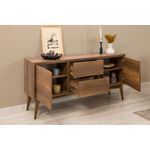 Casa si Gradina - Mobilier - Seturi de mobilier - Seturi living - Set masă extensibilă (6 bucăți), scaune/consolă Hanah Home, PAL melaminat, 130 x 80 x 76 cm, nuc/crem, 869VEL8777 - Infinity.ro
