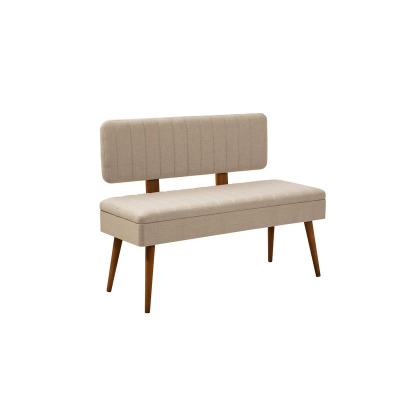 Casa si Gradina - Mobilier - Seturi de mobilier - Seturi living - Set masă extensibilă (6 bucăți), scaune/consolă Hanah Home, PAL melaminat, 130 x 80 x 76 cm, nuc/crem, 869VEL8777 - Infinity.ro