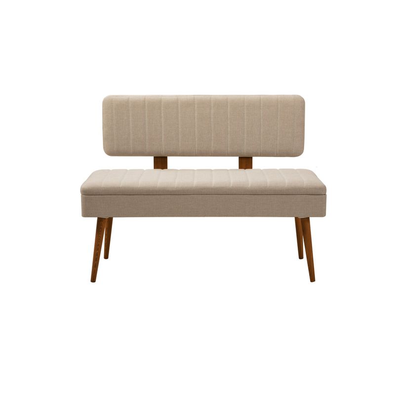 Casa si Gradina - Mobilier - Seturi de mobilier - Seturi living - Set masă extensibilă (6 bucăți), scaune/consolă Hanah Home, PAL melaminat, 130 x 80 x 76 cm, nuc/crem, 869VEL8777 - Infinity.ro