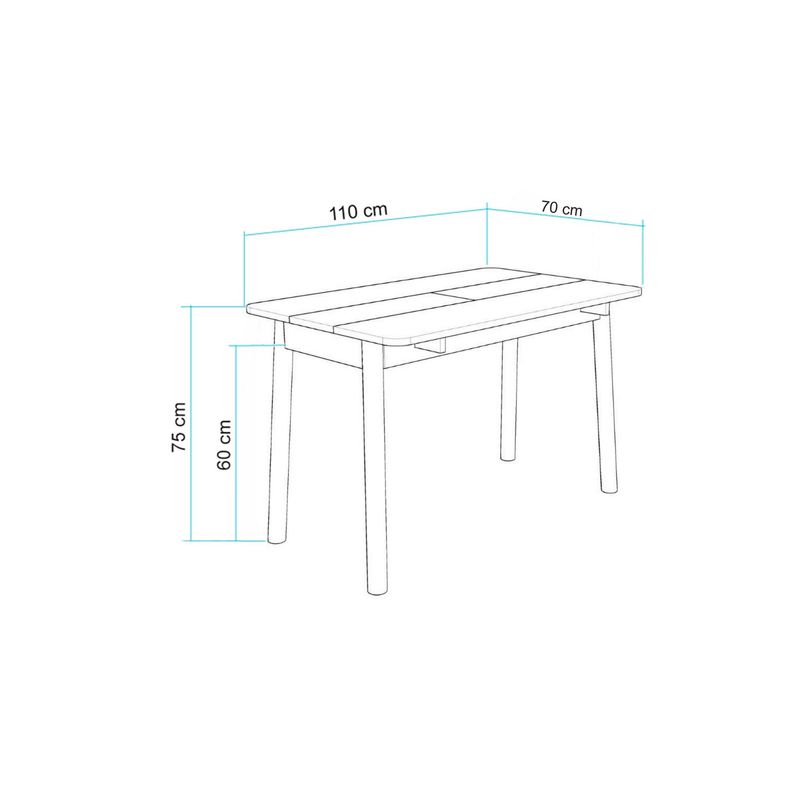 Casa si Gradina - Mobilier - Seturi de mobilier - Seturi living - Set masă extensibilă cu scaune (4 bucăți) Hanah Home, PAL melaminat, 110 x 50 x 75 cm, stejar/verde, 869VEL8834 - Infinity.ro