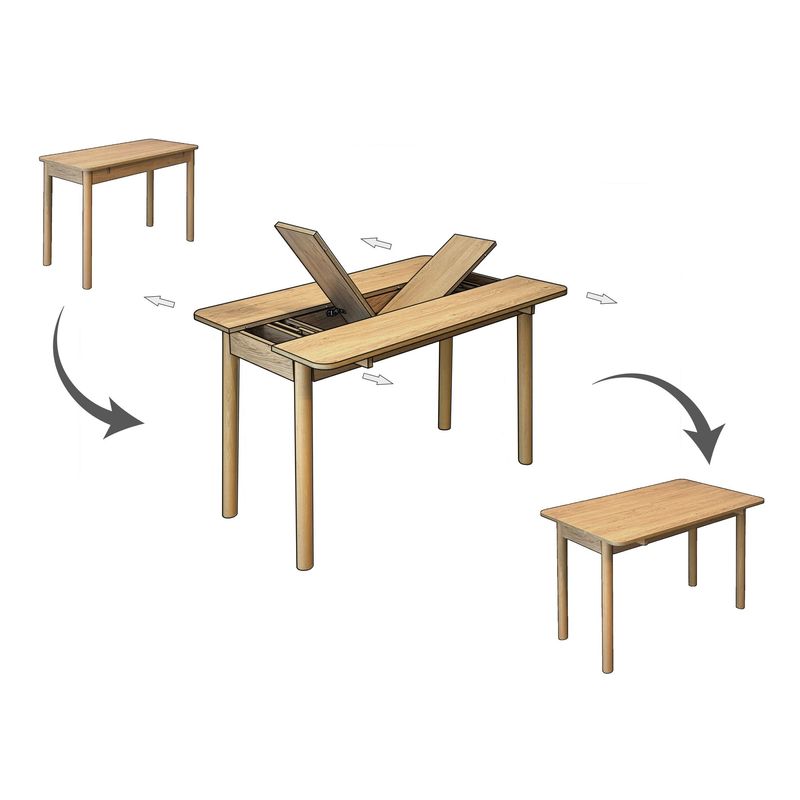 Casa si Gradina - Mobilier - Seturi de mobilier - Seturi living - Set masă extensibilă cu scaune (4 bucăți) Hanah Home, PAL melaminat, 110 x 50 x 75 cm, stejar/verde, 869VEL8834 - Infinity.ro