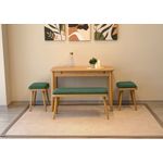 Casa si Gradina - Mobilier - Seturi de mobilier - Seturi living - Set masă extensibilă cu scaune (4 bucăți) Hanah Home, PAL melaminat, 110 x 50 x 75 cm, stejar/verde, 869VEL8834 - Infinity.ro