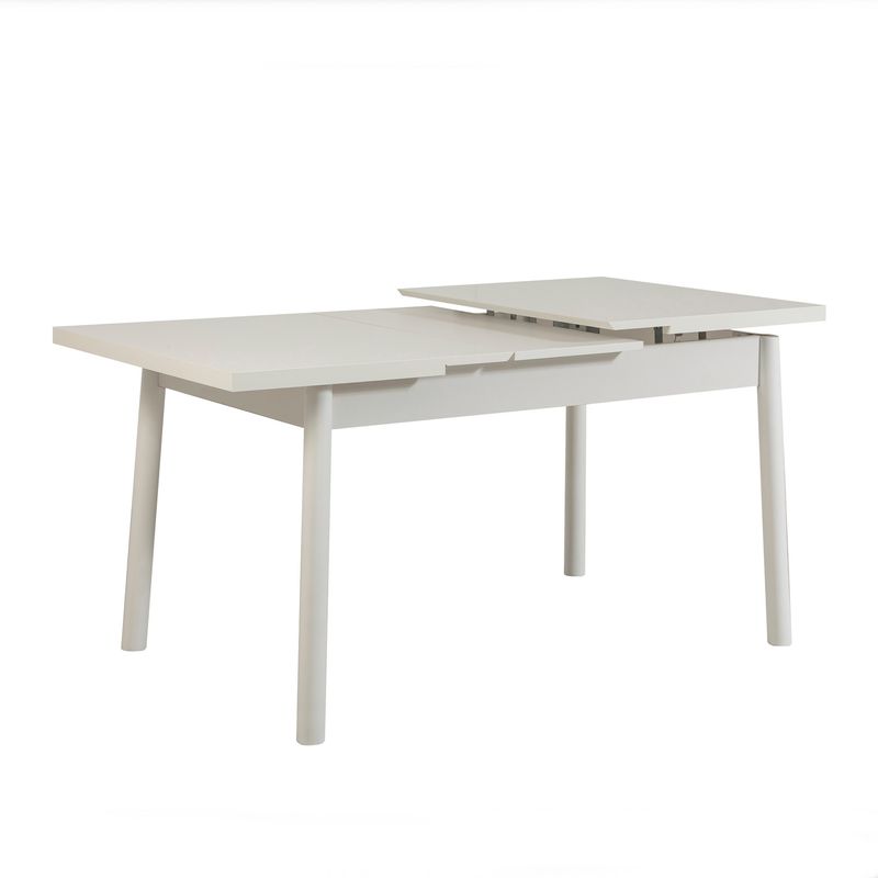 Casa si Gradina - Mobilier - Seturi de mobilier - Seturi living - Set masă extensibilă cu scaune (4 bucăți) Hanah Home, PAL melaminat, 120 x 75 x 77 cm, alb/antracit, 869VEL5260 - Infinity.ro