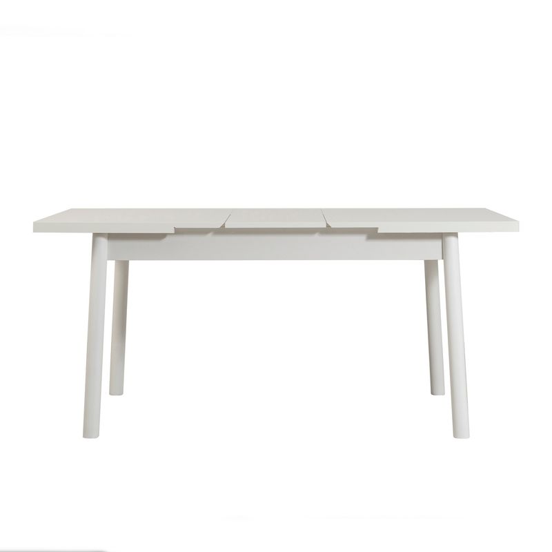Casa si Gradina - Mobilier - Seturi de mobilier - Seturi living - Set masă extensibilă cu scaune (4 bucăți) Hanah Home, PAL melaminat, 120 x 75 x 77 cm, alb/antracit, 869VEL5260 - Infinity.ro