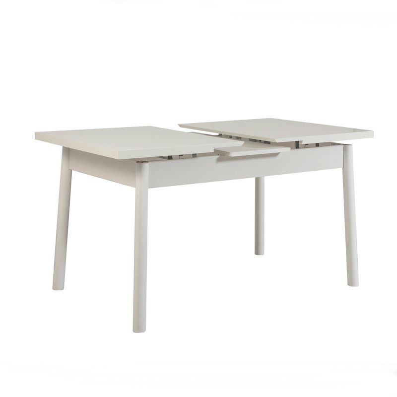 Casa si Gradina - Mobilier - Seturi de mobilier - Seturi living - Set masă extensibilă cu scaune (4 bucăți) Hanah Home, PAL melaminat, 120 x 75 x 77 cm, alb/antracit, 869VEL5260 - Infinity.ro