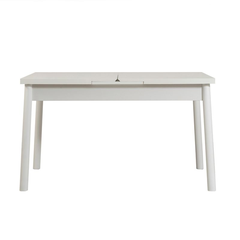 Casa si Gradina - Mobilier - Seturi de mobilier - Seturi living - Set masă extensibilă cu scaune (4 bucăți) Hanah Home, PAL melaminat, 120 x 75 x 77 cm, alb/antracit, 869VEL5260 - Infinity.ro