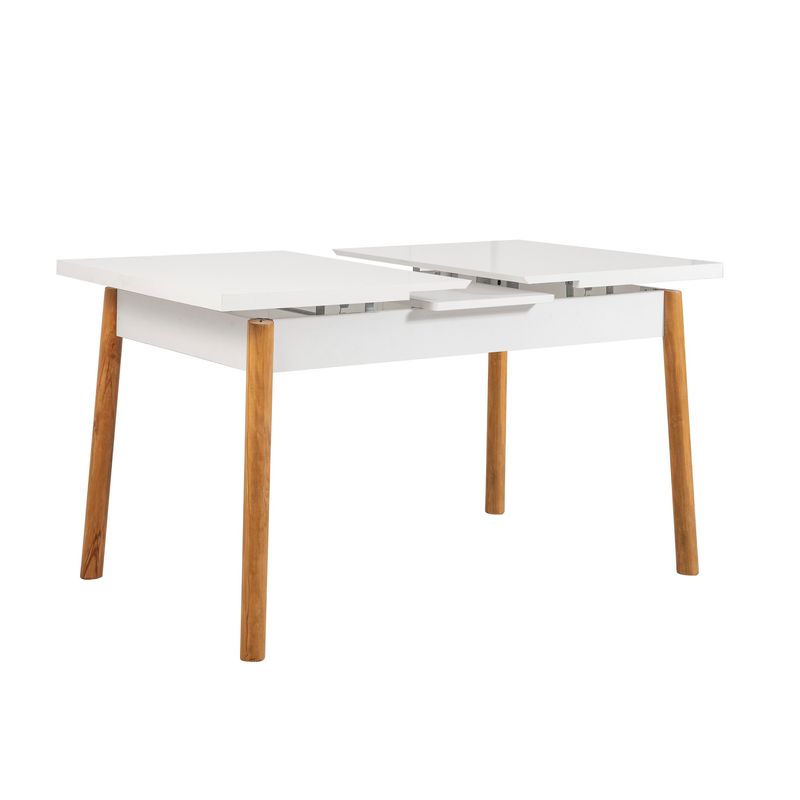 Casa si Gradina - Mobilier - Seturi de mobilier - Seturi living - Set masă extensibilă cu scaune (4 bucăți) Hanah Home, PAL melaminat, 120 x 75 x 77 cm, atlantic pine/alb/piatră, 869VEL5254 - Infinity.ro