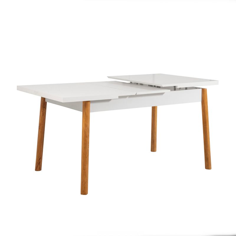 Casa si Gradina - Mobilier - Seturi de mobilier - Seturi living - Set masă extensibilă cu scaune (4 bucăți) Hanah Home, PAL melaminat, 120 x 75 x 77 cm, atlantic pine/alb/piatră, 869VEL5254 - Infinity.ro