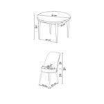 Casa si Gradina - Mobilier - Seturi de mobilier - Seturi living - Set masă dining cu scaune (5 bucăți) Hanah Home, PAL melaminat, 90 x 90 x 75 cm, baroque/crem, 240CHR2332 - Infinity.ro