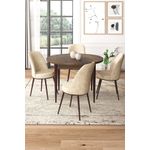 Casa si Gradina - Mobilier - Seturi de mobilier - Seturi living - Set masă dining cu scaune (5 bucăți) Hanah Home, PAL melaminat, 90 x 90 x 75 cm, baroque/crem, 240CHR2332 - Infinity.ro