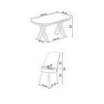 Casa si Gradina - Mobilier - Seturi de mobilier - Seturi living - Set masă dining cu scaune (7 bucăți) Hanah Home, metal, 168 x 90 x 76 cm, antracit/chrome/crem, 240CHR2375 - Infinity.ro