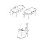 Casa si Gradina - Mobilier - Seturi de mobilier - Seturi living - Set masă extensibilă cu scaune (7 bucăți) Hanah Home, MDF, 114 x 70 x 78 cm, alb/bordo, 240CHR2467 - Infinity.ro