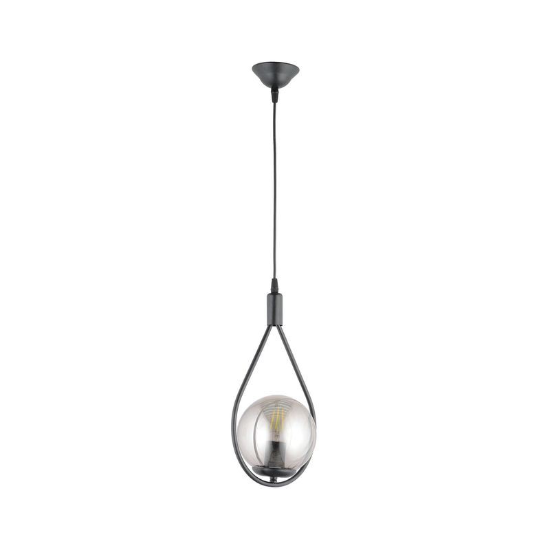 Casa si Gradina - Corpuri si surse de iluminat - Lustre si pendule - Lustră pendul Opviq din metal și sticlă, negru, 1xE27, Ø12 x 12 cm, 433NUV1126 - Infinity.ro