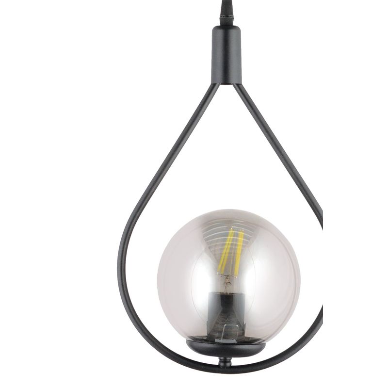 Casa si Gradina - Corpuri si surse de iluminat - Lustre si pendule - Lustră pendul Opviq din metal și sticlă, negru, 1xE27, Ø12 x 12 cm, 433NUV1126 - Infinity.ro