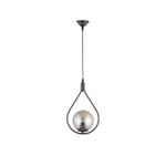 Casa si Gradina - Corpuri si surse de iluminat - Lustre si pendule - Lustră pendul Opviq din metal și sticlă, negru, 1xE27, Ø12 x 12 cm, 433NUV1126 - Infinity.ro